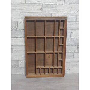 Vintage Small Wooden Printer Drawer Letterpress Type Set Tray Shadow Box